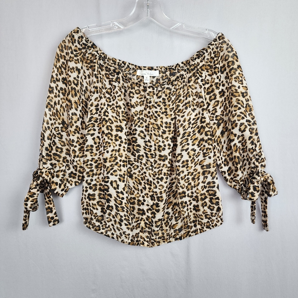 Love Tree Crop Top Womens Sz M - Leopard Print